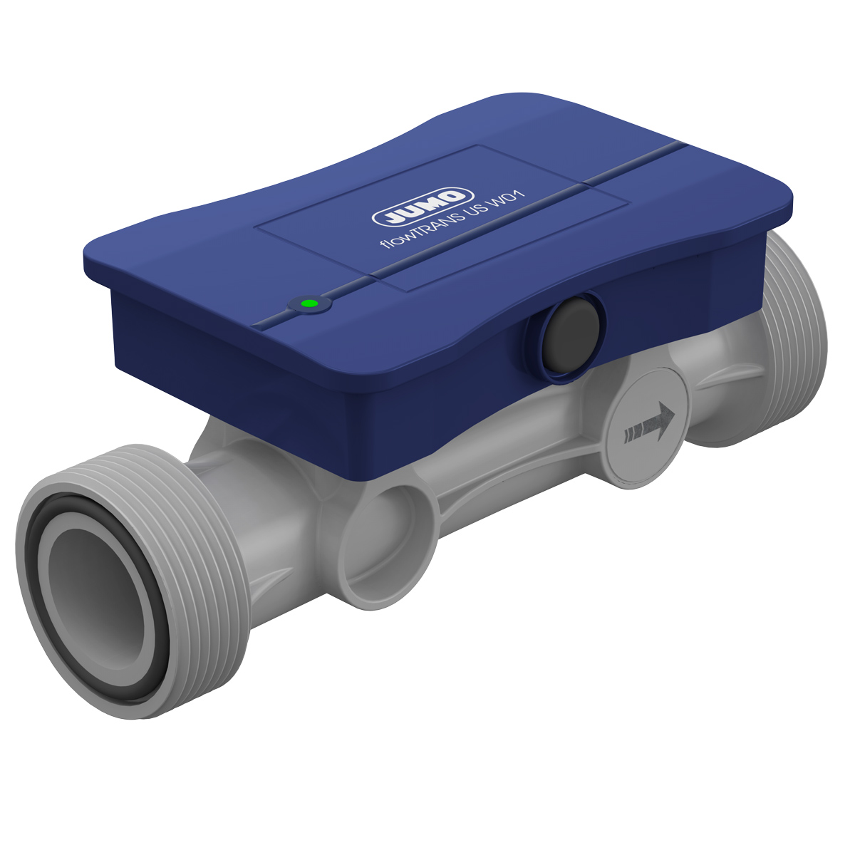 JUMO flowTRANS US W01 Ultrasonic flowmeter DN 25 (1 in.) JUMO flowTRANS US W01, Ultraschall-Durchflussmessgerät DN 25, IP65 Schutzklasse, schnittstellenfähig