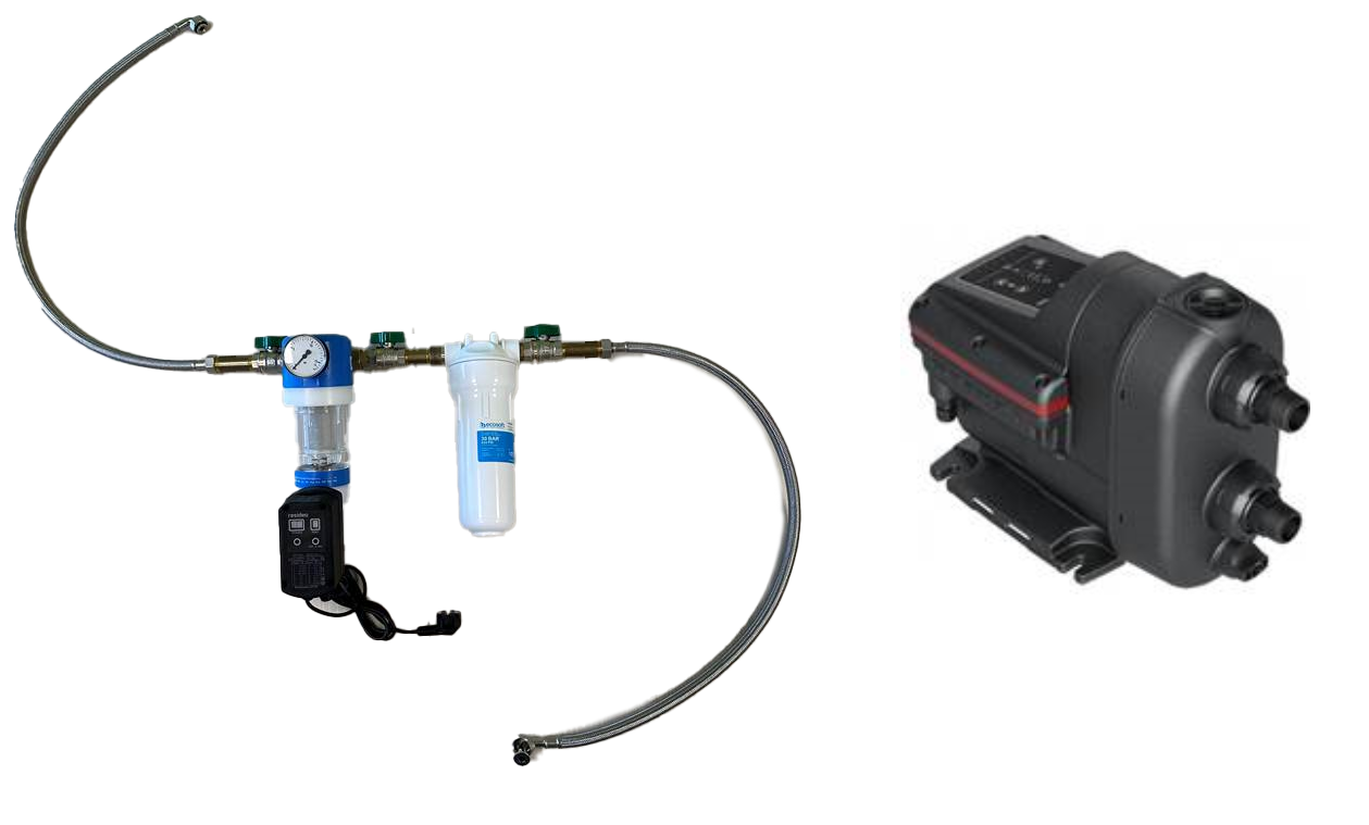 Advanced version pre-filter stage for NeoPureMini under-sink system Vorfilterstufe Advancedausführung für NeoPureMini Untertischanlage mit Druckerhöhungspumpe, Rückspülfilter und Aktivkohlefilter Einheit