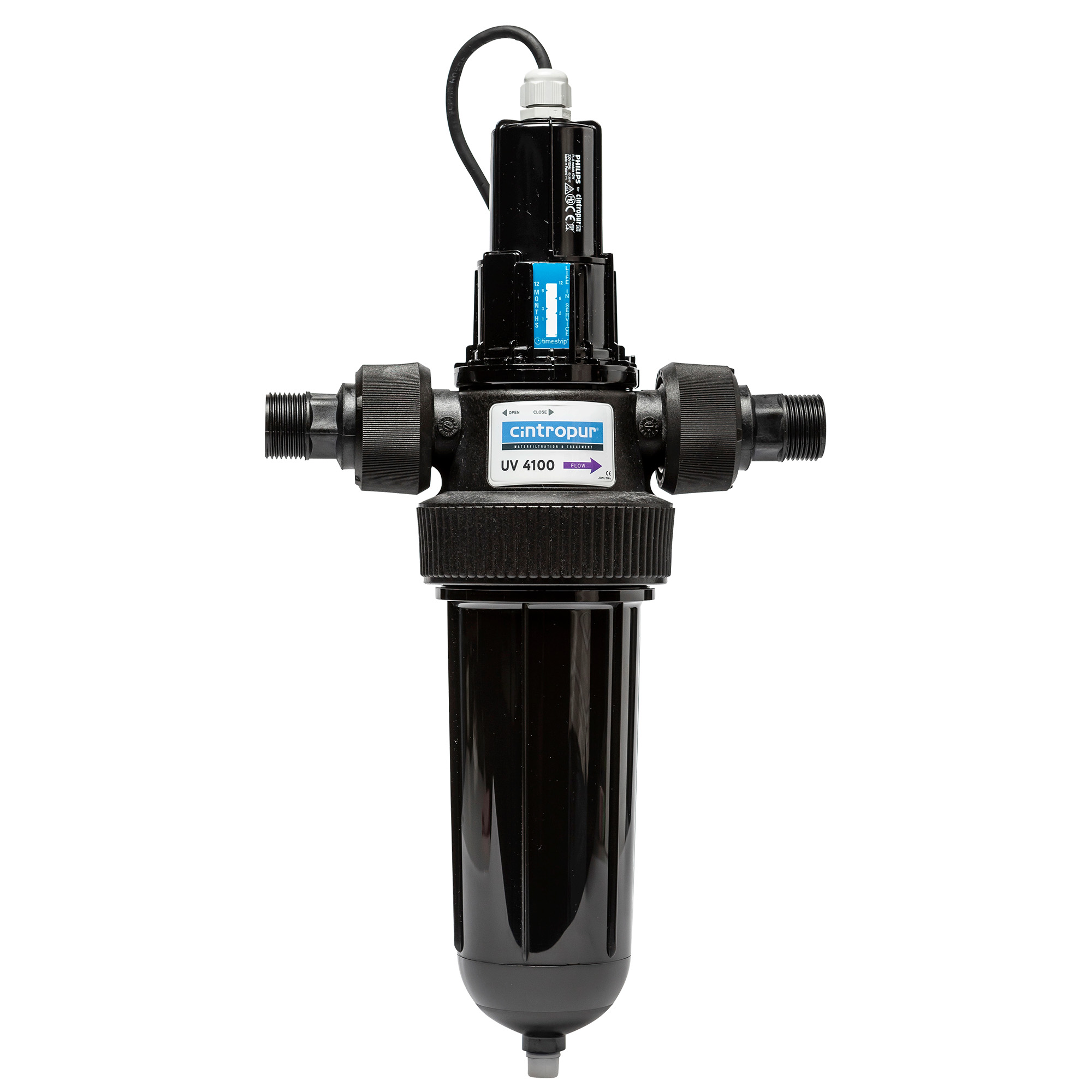 CINTROPUR UV4100 3/4″ + 1″ CINTROPUR UV4100 3/4″ + 1″, Frontansicht, UV-Wasserentkeimungssystem, kompakt, effi-zient