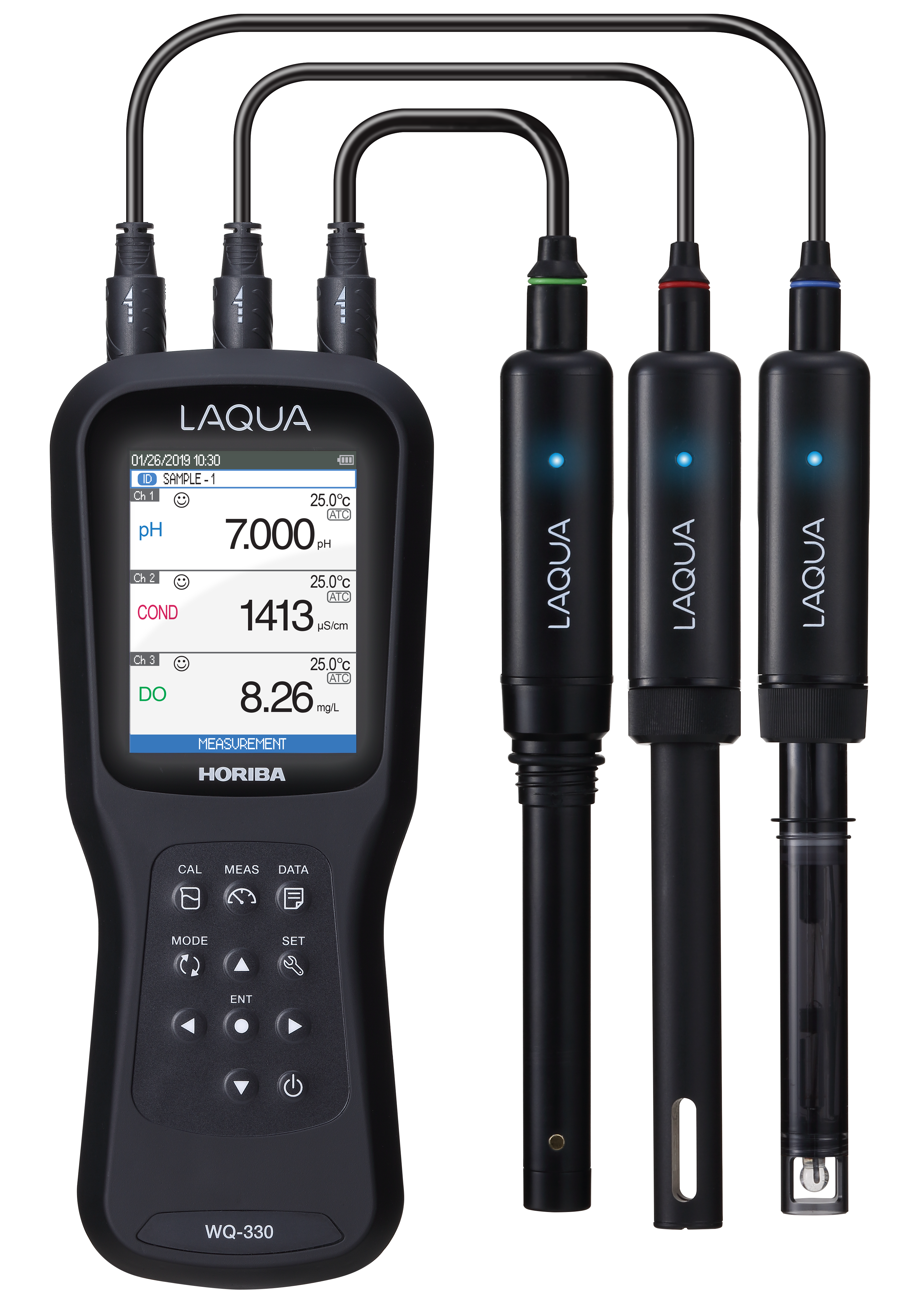 Horiba LAQUA WQ330-K - 3 channel professional measuring device for various parameters in analysis case