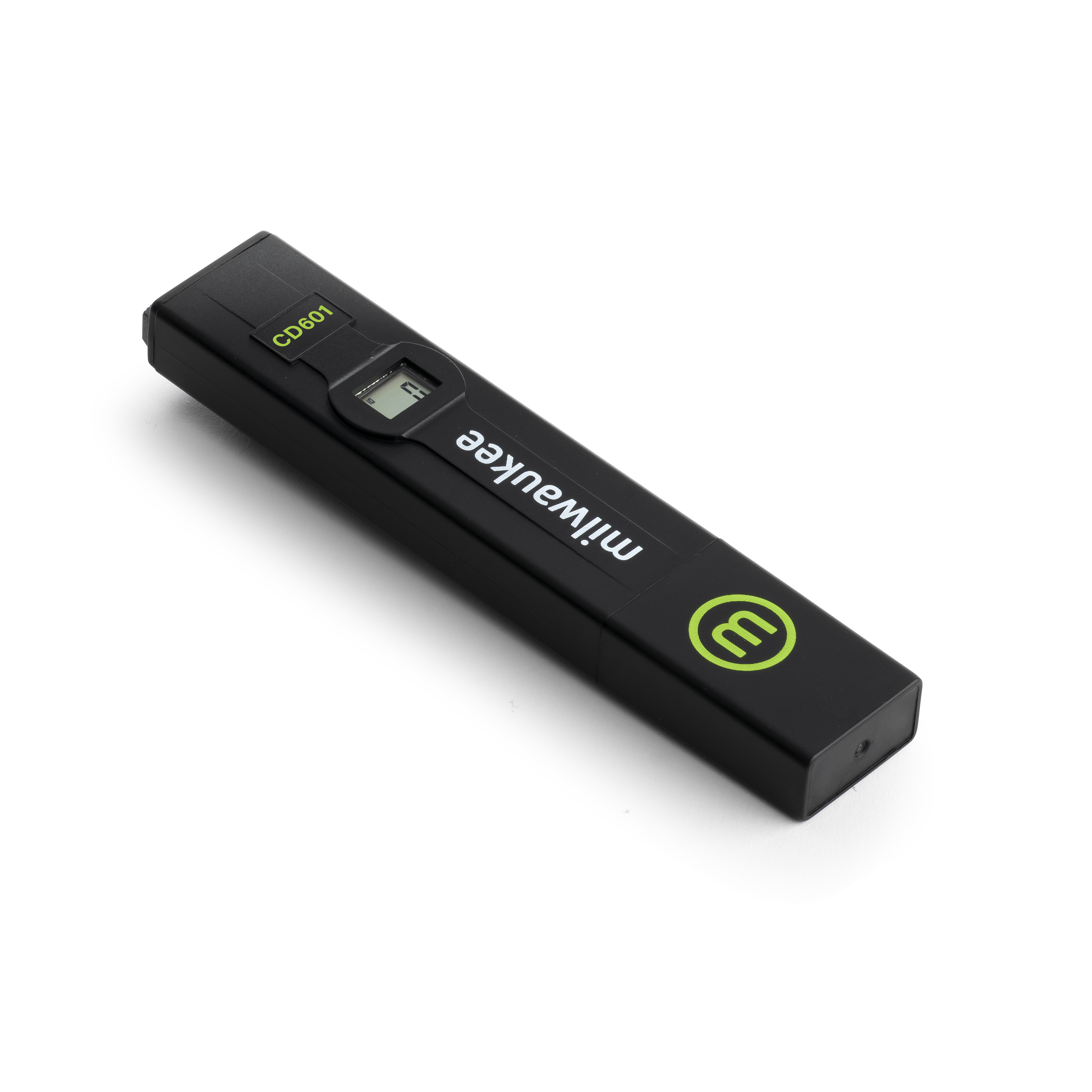 Milwaukee CD601 Pen liegend, geöffnete Kappe, kompakte Bauform sichtbar