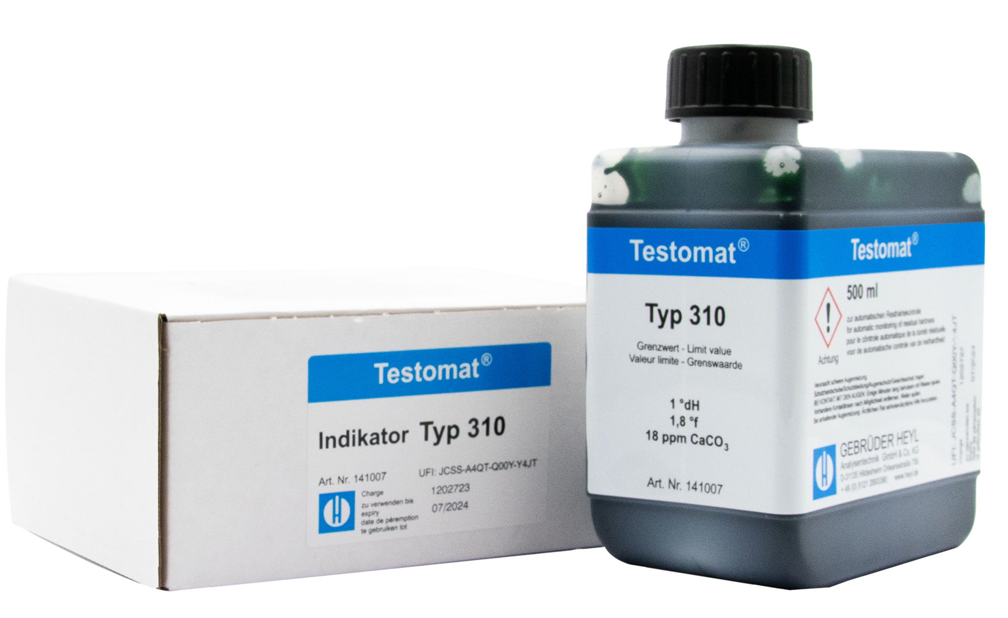 Testomat® 808 Indicator 310, 500 ml bottle, residual hardness measurement, limit value 1.0 °dH