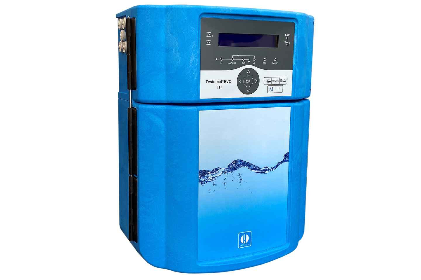 Testomat EVO TH, Gesamtansicht des Geräts mit Display und Bedienelementen, 100–240 VAC / 100–353 VDC