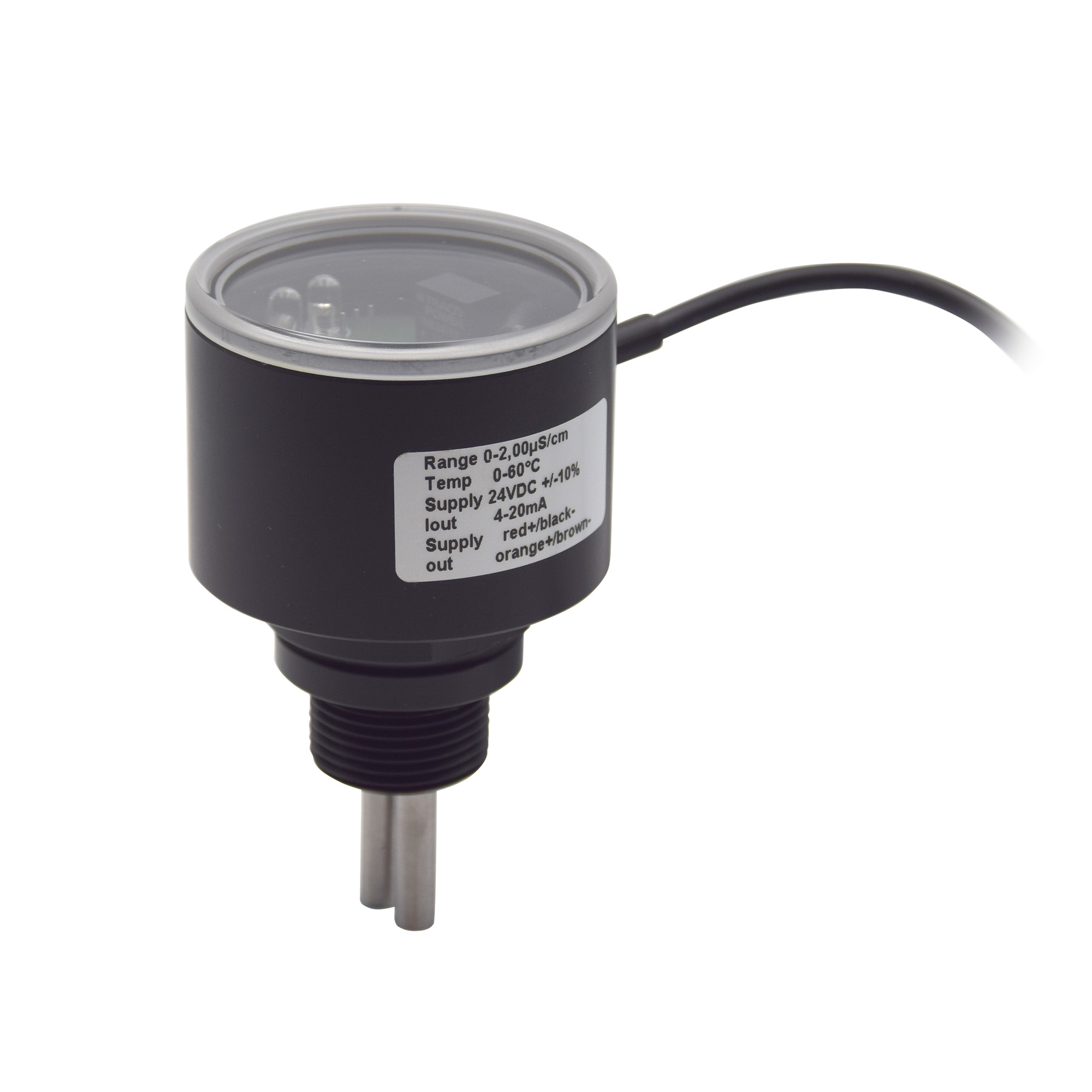 N-LF420 0-2µS conductivity meter with 4-20mA output, LED display and 3/4 inch screw-in thread