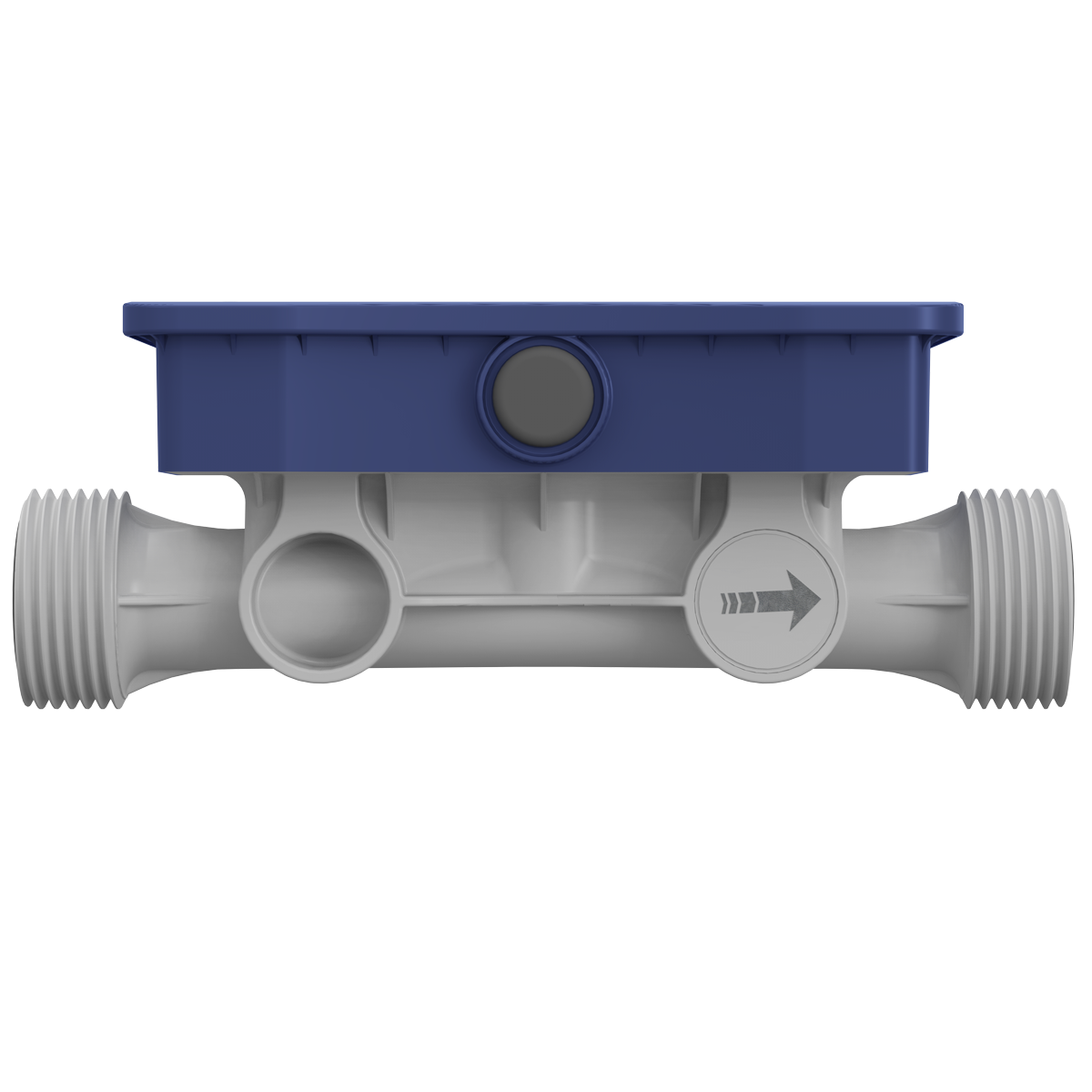 JUMO flowTRANS US W02 Seitenansicht mit Anschluss und Gehäuse