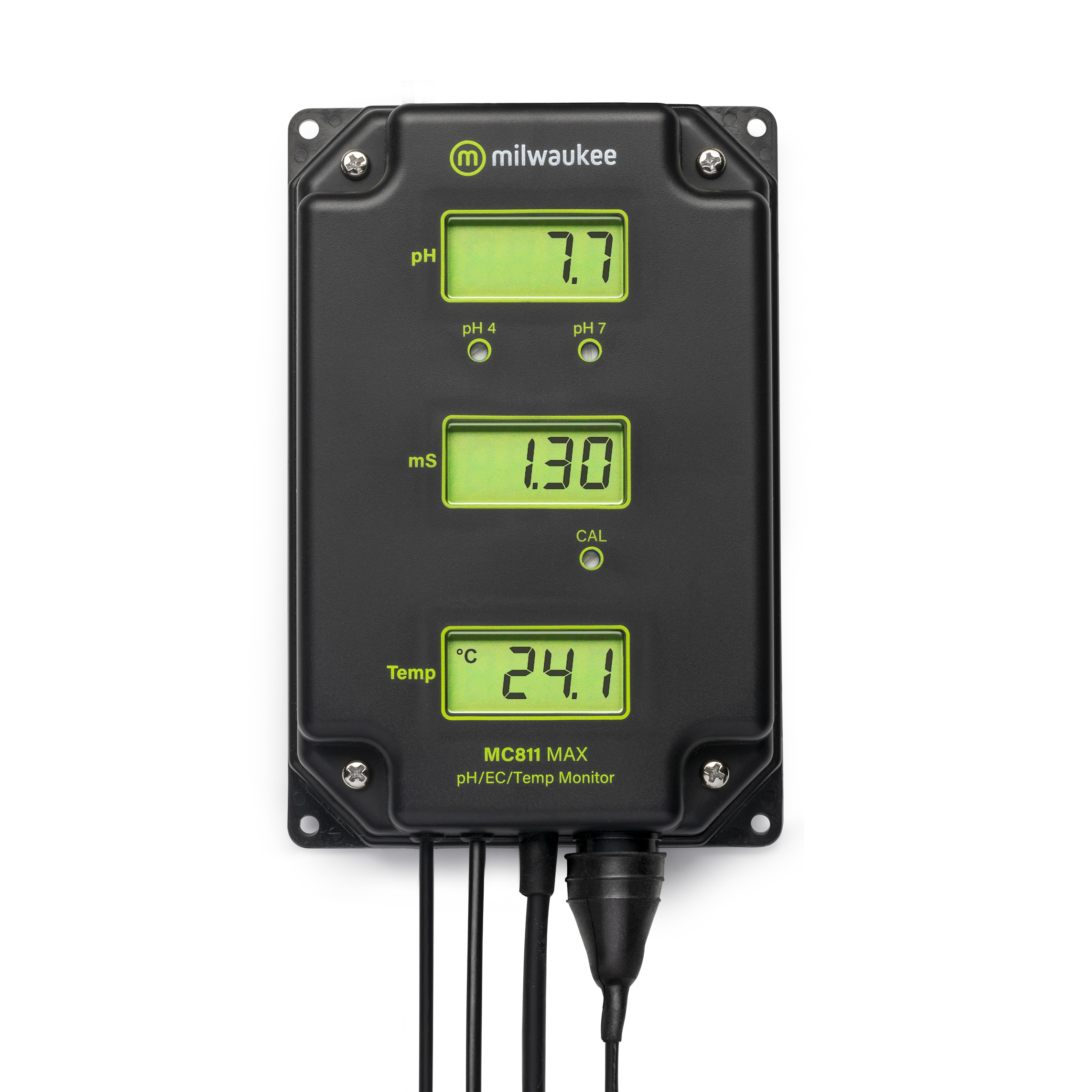 Milwaukee MC811 MAX, pH/EC/temp. monitoring device with 3 LCD displays