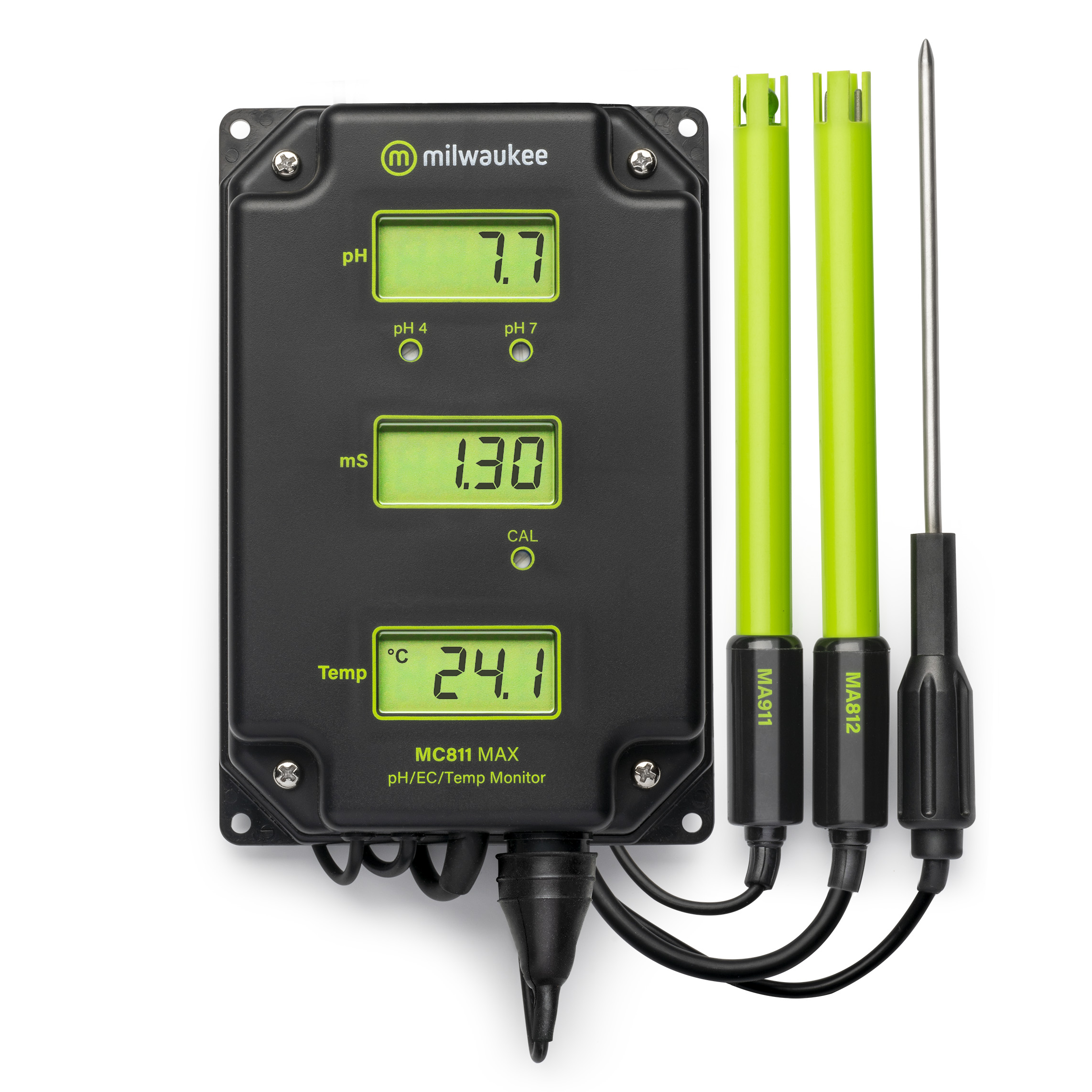 Milwaukee MC811 MAX, pH/EC/temperature monitoring device with 3 electrodes