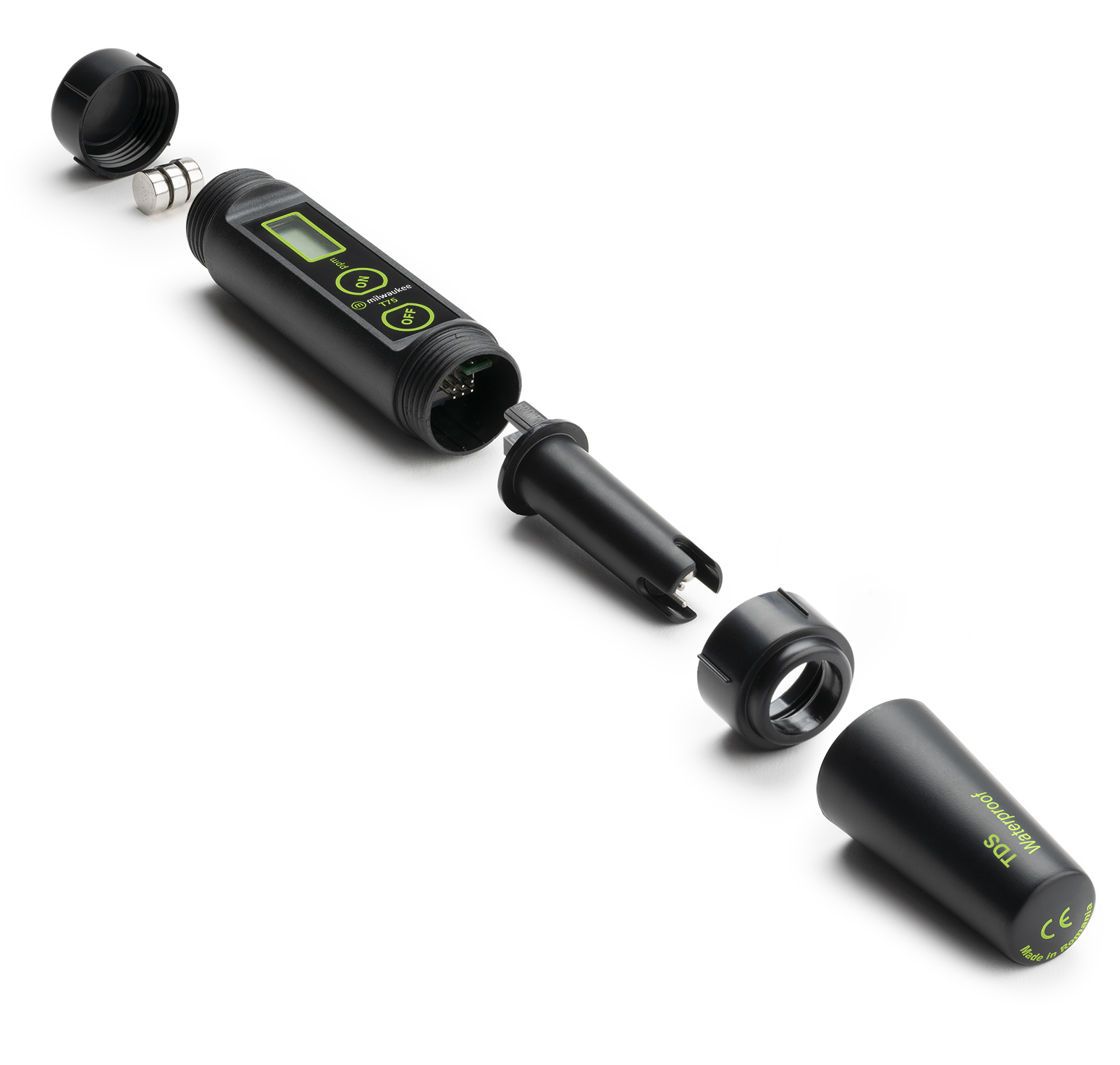 Milwaukee T75 Aufbauansicht, Sonde und Elektronikkomponenten sichtbar