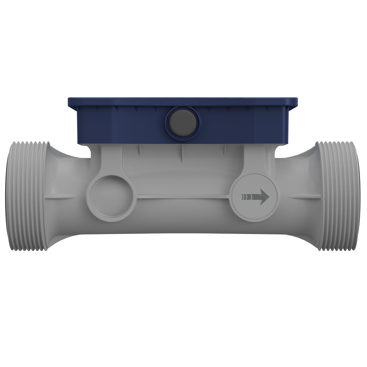 JUMO flowTRANS US W02 Ultraschall-Durchflussmessgerät DN 32 Seitenansicht, integrierter Sensor, robust und langlebig
