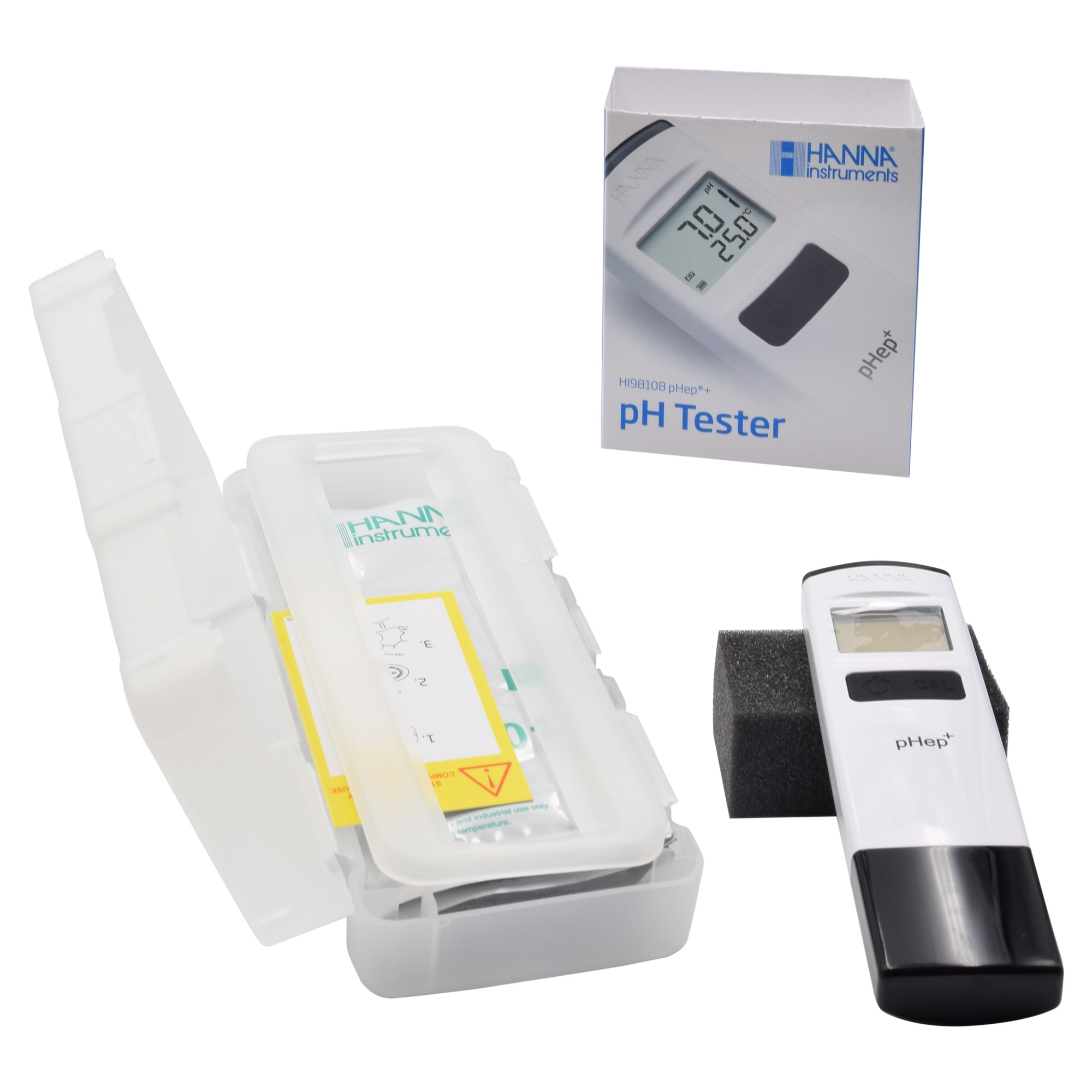 Hanna pHep+ open pH tester, temperature sensor at the bottom