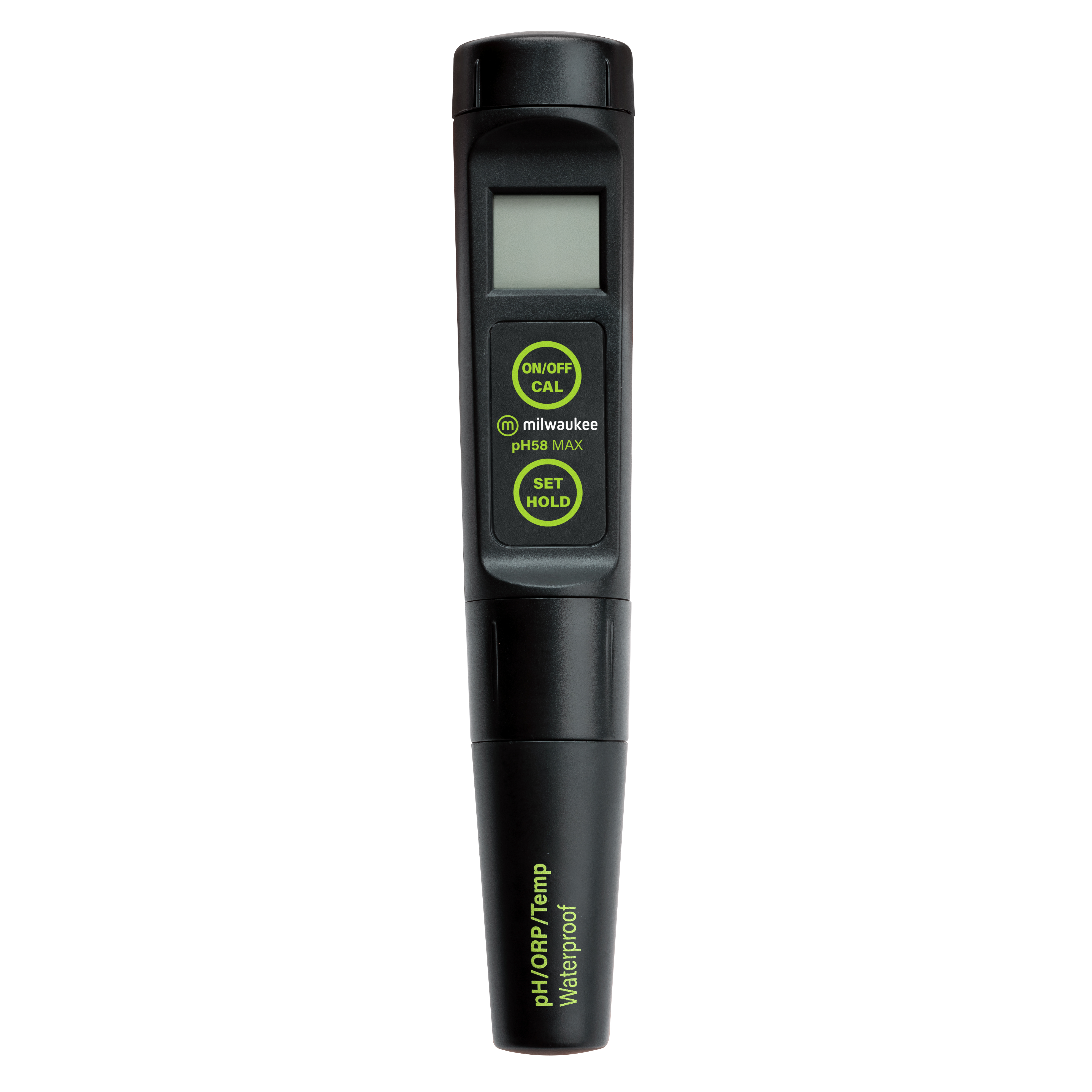 Milwaukee PH58 Front mit Kappe, sichere Aufbewahrung der Sonde, beleuchtetes Display